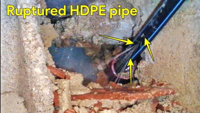 Ruptured Pipe Testing Before Repairs