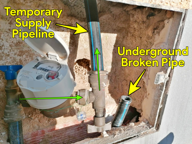 Temporary Supply Water Pipe