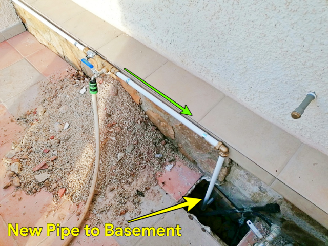 Copper Pipework on wall